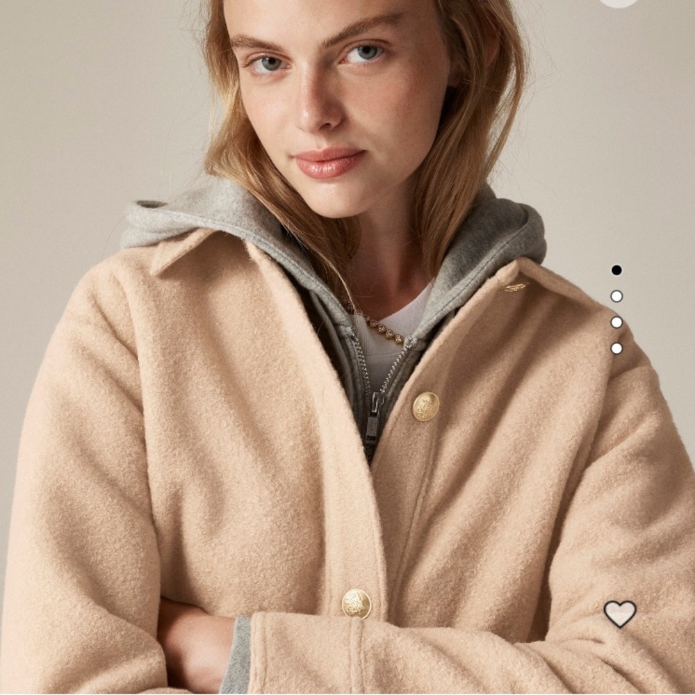 J.Crew Boucle Shirt Jacket in Sandstone